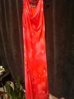 Paper Heart Satin Cowl Neck Maxi Dress